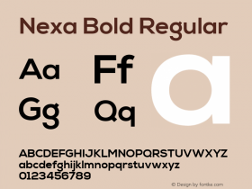 Nexa Bold Regular Version 1.000 Font Sample