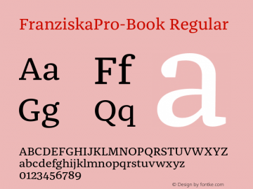 FranziskaPro-Book Regular Version 7.504; 2014; Build 1021图片样张