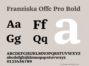 Franziska Offc Pro Bold Version 7.504; 2014; Build 1022图片样张