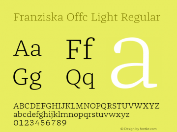 Franziska Offc Light Regular Version 7.504; 2014; Build 1022图片样张