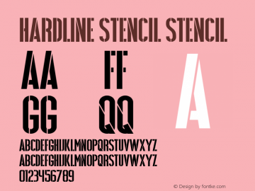 Hardline Stencil Stencil Version 1.0 Font Sample