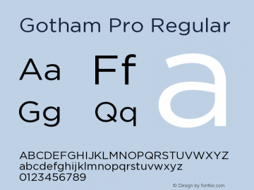 Gotham Pro Regular Version 1.001图片样张