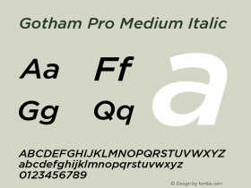 Gotham Pro Medium Italic Version 1.001图片样张