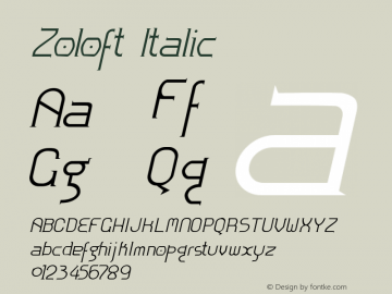 Zoloft Italic Version 1.0; 2000; initial release图片样张