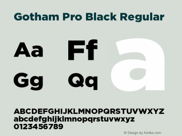 Gotham Pro Black Regular 001.000 Font Sample