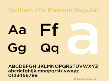 Gotham Pro Medium Regular Version 001.000图片样张