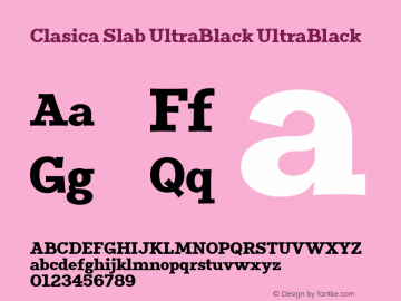 Clasica Slab UltraBlack UltraBlack 1.000 Font Sample