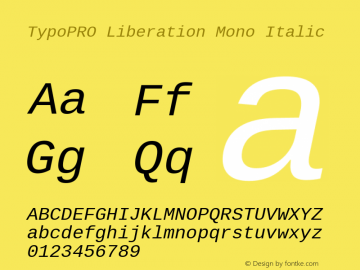 TypoPRO Liberation Mono Italic Version 2.00.1图片样张