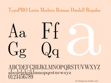 TypoPRO Latin Modern Roman Dunhill Regular Version 2.004;PS 2.004;hotconv 1.0.49;makeotf.lib2.0.14853 Font Sample