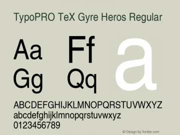 TypoPRO TeX Gyre Heros Regular Version 2.004;PS 2.004;hotconv 1.0.49;makeotf.lib2.0.14853图片样张