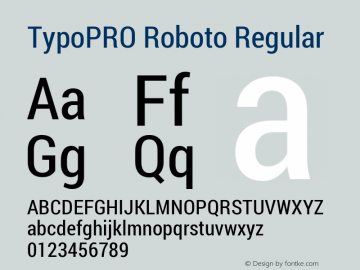 TypoPRO Roboto Regular Version 1.200311; 2013 Font Sample