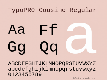 TypoPRO Cousine Regular Version 1.21图片样张