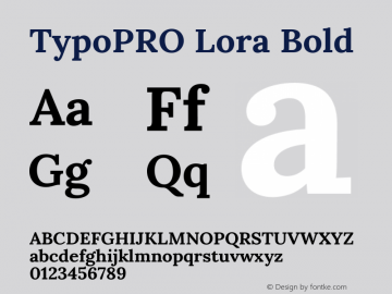 TypoPRO Lora Bold Version 1.014图片样张