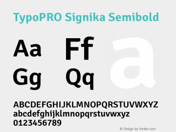 TypoPRO Signika Semibold Version 1.001图片样张