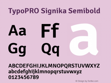 TypoPRO Signika Semibold Version 1.001图片样张