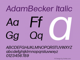 AdamBecker Italic 001.000 Font Sample