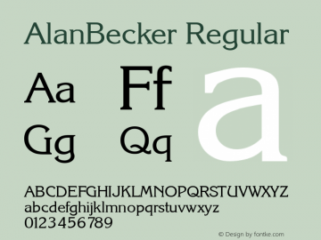 AlanBecker Regular 001.000 Font Sample