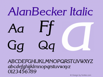 AlanBecker Italic 001.000 Font Sample