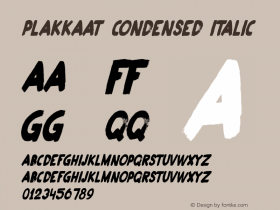 Plakkaat Condensed Italic Version 1.005图片样张