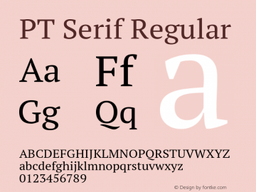 PT Serif Regular Version 1.000图片样张