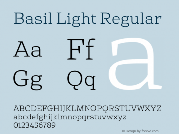 Basil Light Regular Version 3.700图片样张