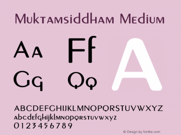 Muktamsiddham Medium Version 1.0.0 Font Sample