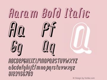 Aaram Bold Italic Version 1.000图片样张