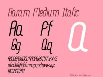 Aaram Medium Italic Version 1.000图片样张