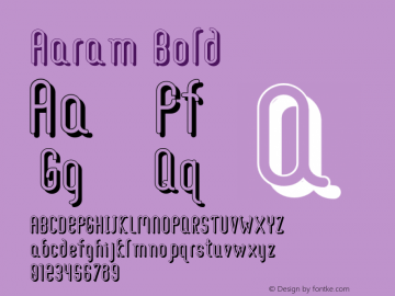 Aaram Bold Version 1.000 Font Sample