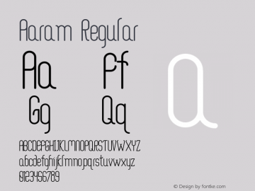 Aaram Regular Version 1.000 Font Sample