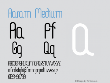 Aaram Medium Version 1.000 Font Sample