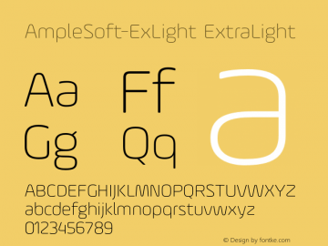 AmpleSoft-ExLight ExtraLight 001.001 Font Sample