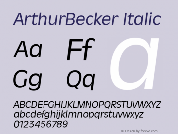 ArthurBecker Italic 001.000图片样张