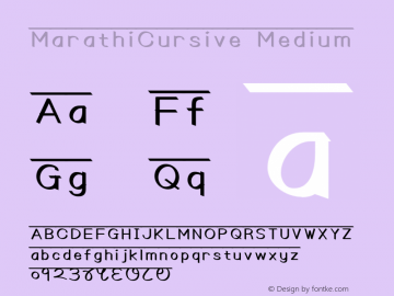 MarathiCursive Medium Version 1.2图片样张