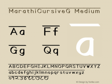 MarathiCursiveG Medium Version 1.2 Font Sample