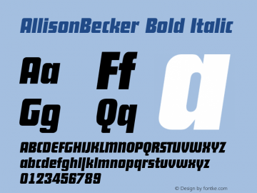 AllisonBecker Bold Italic 001.000图片样张