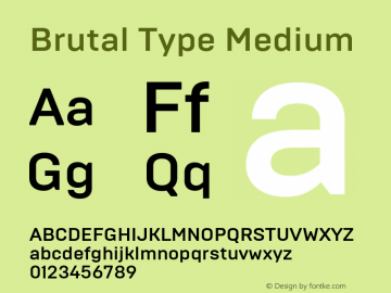 Brutal Type Medium Version 1.001图片样张