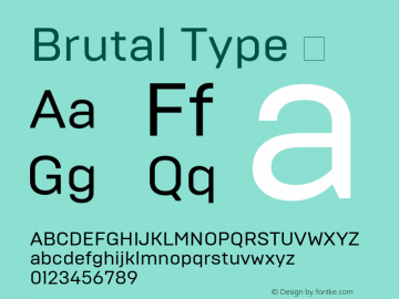 Brutal Type 㨦 Version 1.001;WEBTT Font Sample