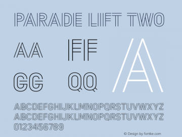 Parade LIFT Two 1.000 Font Sample
