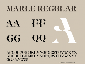Marle Regular Version 1.000;PS 001.000;hotconv 1.0.70;makeotf.lib2.5.58329 DEVELOPMENT Font Sample