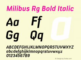 Milibus Rg Bold Italic Version 1.200 Font Sample