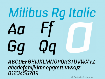 Milibus Rg Italic Version 1.200图片样张