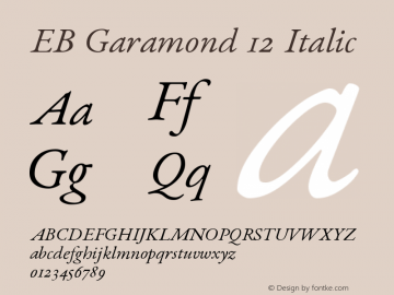 EB Garamond 12 Italic Version 0.016+图片样张