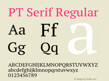 PT Serif Regular Version 1.000图片样张