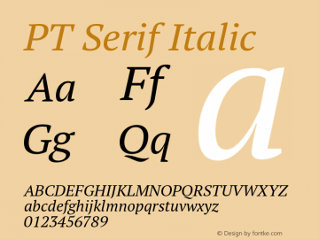 PT Serif Italic Version 1.000图片样张