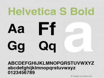 Helvetica S Bold 1.000; 02-13-95 Font Sample
