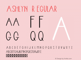 Ashlyn Regular Version 1.000;PS 001.000;hotconv 1.0.70;makeotf.lib2.5.58329 Font Sample