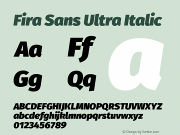 Fira Sans Ultra Italic Version 3.111图片样张