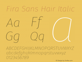 Fira Sans Hair Italic Version 3.111图片样张