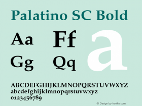 Palatino SC Bold V.1.0 Font Sample